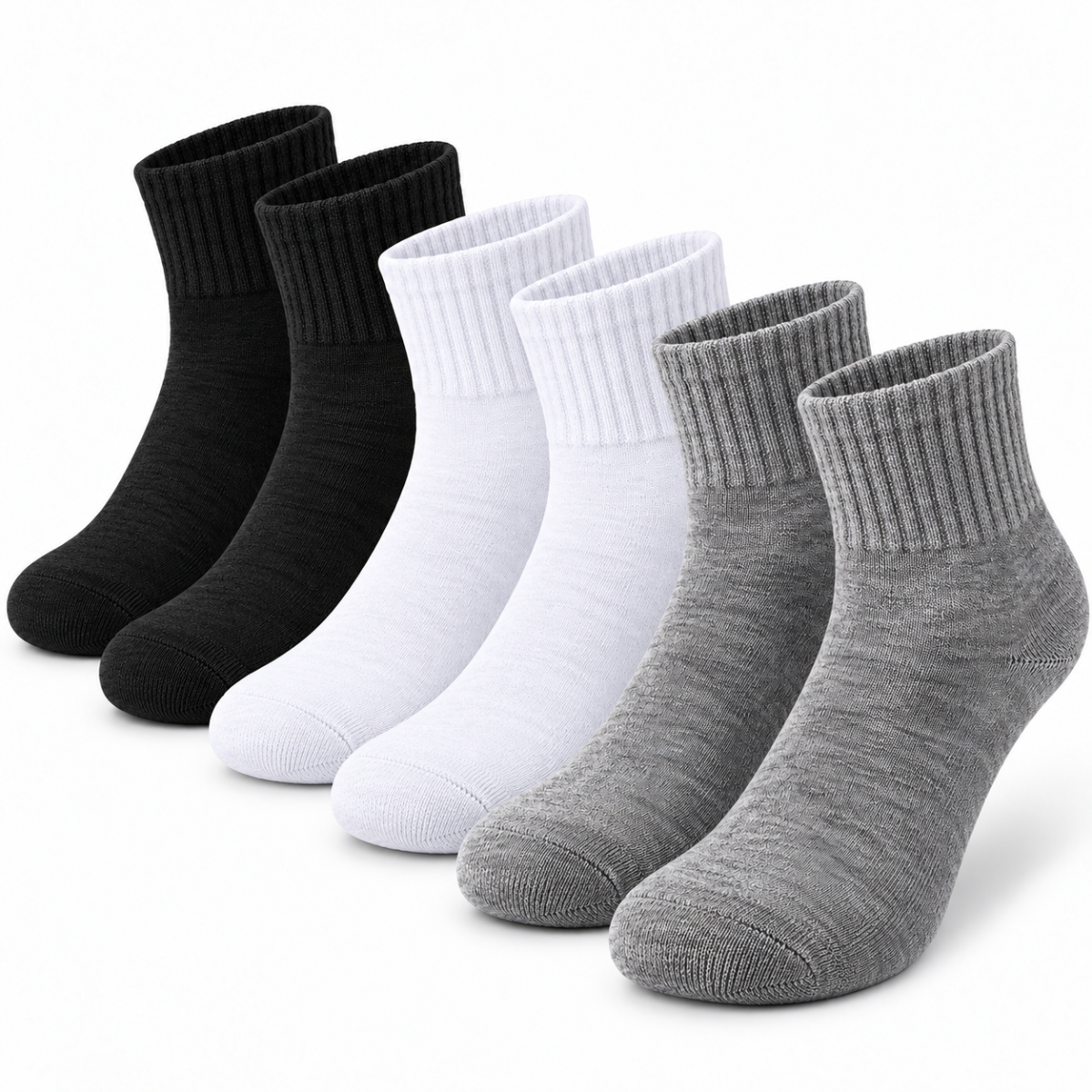 Ribbed Quarter Socks